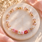 GIRL MOM WITH GOLD LETTERED BLOCKS