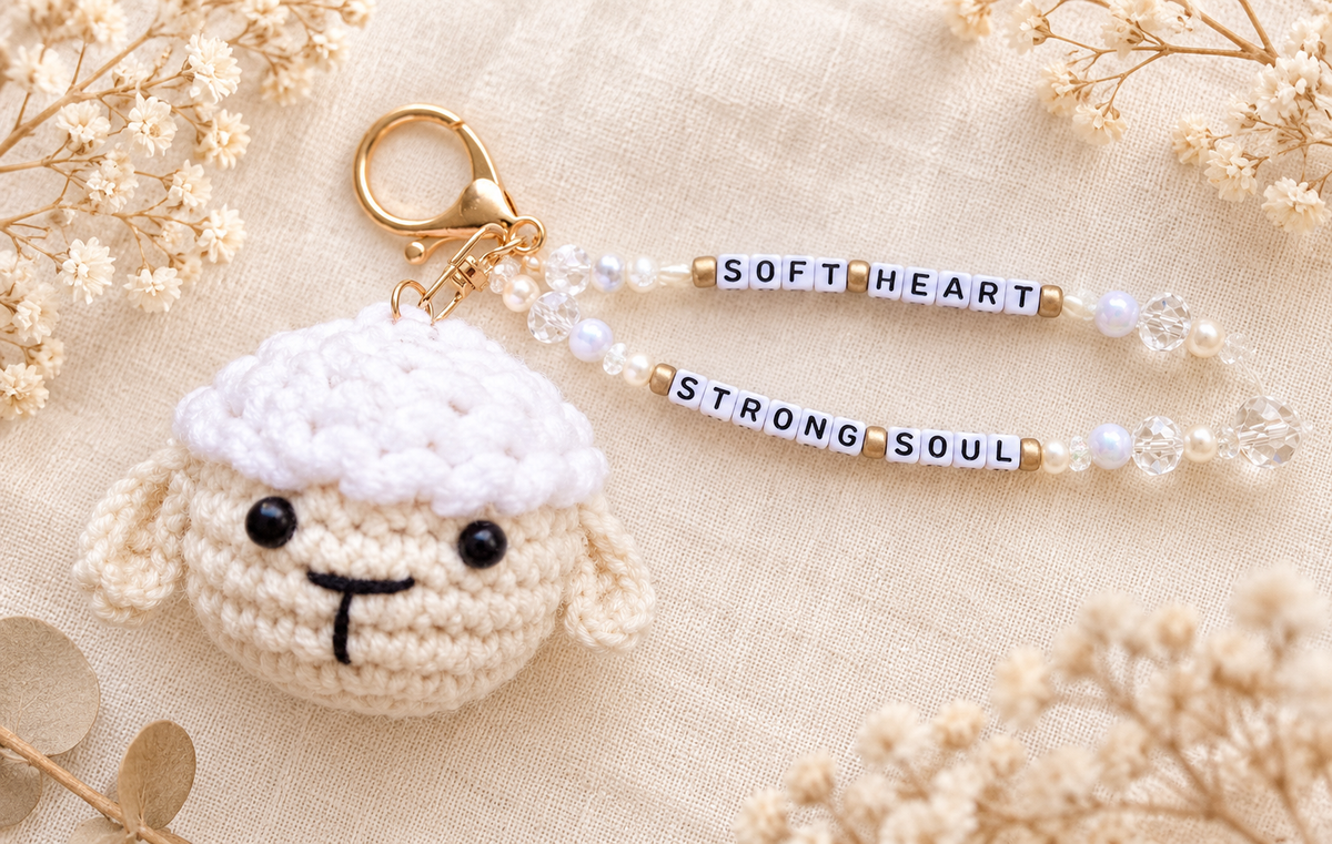 Sheep: Soft Heart Strong Soul Bag Bestie Keychain
